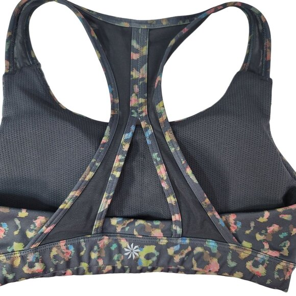 Athleta Contender Leopard Sports Bra Small Mesh Pullover Ancient Forest #446803 - Picture 4 of 8